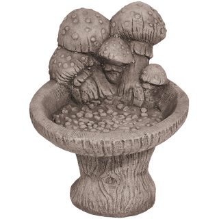 Birdbath Mushroom - Antique Grey