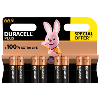 Duracell Plus Power AA Battery - 8 Pack